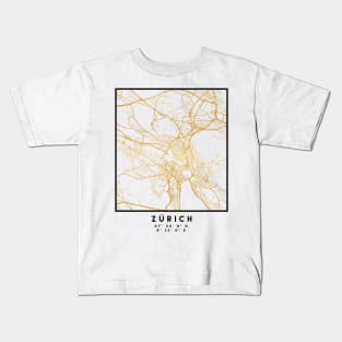 ZÜRICH SWITZERLAND CITY STREET MAP ART Kids T-Shirt